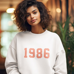 Camiseta Aniversário do Ano   Tendência Moderna Rosa-Cora