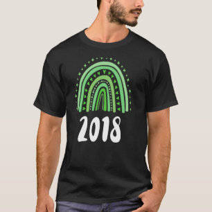 Camiseta Aniversário Do Ano Verde Do Arco-Íris De 2018
