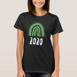 Camiseta Aniversário Do Ano Verde Do Arco-Íris De 2020