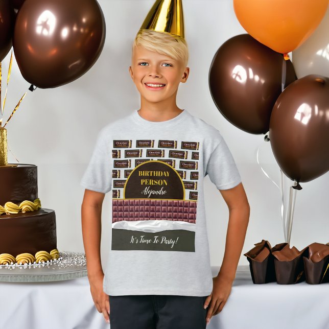 Camiseta Aniversário do Bar de chocolate personalizado (Criador carregado)