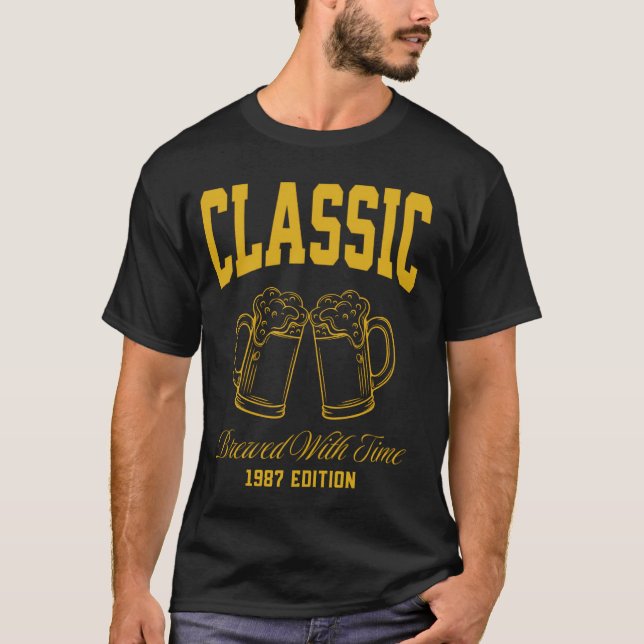 Camiseta Aniversário do Bebendo Clássico de Cerveja 1987 (Frente)