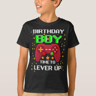 Camiseta Aniversário do Birthday Boy Time to Level Up Vide