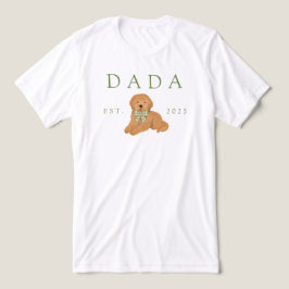 Camiseta Aniversário do Cachorrinho Goldendoodle Green Dada