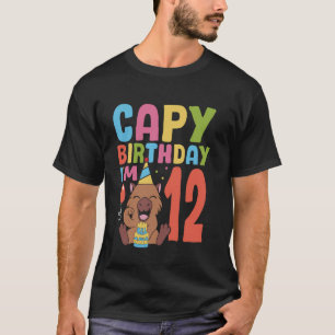 Camiseta Aniversário do Capy Estou com 12 anos Capivara Ani