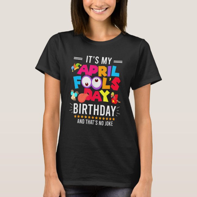 Camiseta Aniversário do Dia da Pena de abril na Piada de 1  (Frente)