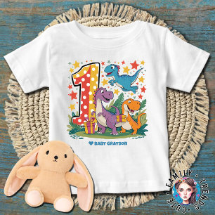 Camiseta Aniversário do Dinossauro primeiro aniversario