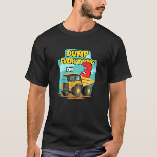 Camiseta Aniversário do Escavador de Caminhões para Constru