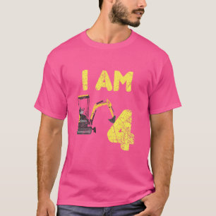 Camiseta Aniversário do Escavador de Caminhões para Constru