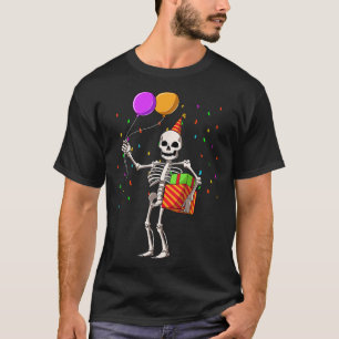 Camiseta Aniversário do Esqueleto da Festa de aniversário H