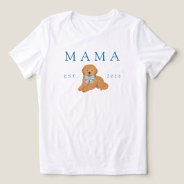 Camiseta Aniversário do Filhote Blue Mama Golden Doodle