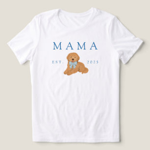 Camiseta Aniversário do Filhote Blue Mama Golden Doodle