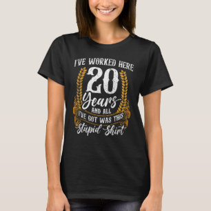 Camiseta Aniversário Do Funcionário 20 Anos De Serviço