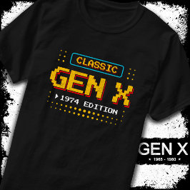 Camiseta Aniversário do game retrô clássico Gen X 1974