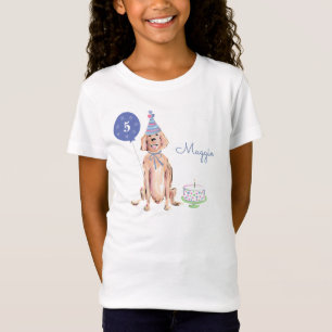 Camiseta Aniversário do Golden Retriever Nome Personalizado