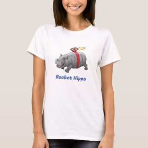 Camiseta Aniversário do Hipopótamo Foguete