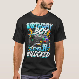 Camiseta Aniversário do Jogo de Aniversário Nível 11 Desblo
