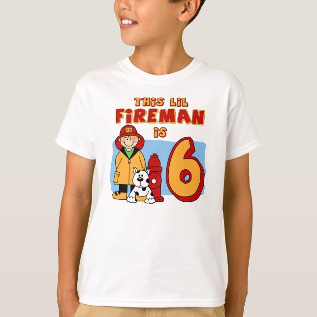 Camiseta Aniversário do Lil Fireman 6 (Frente)