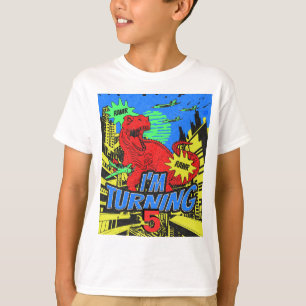 Camiseta Aniversário do Menino da Cômica dos Dinossauros