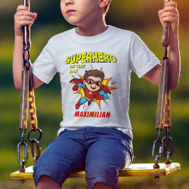 Camiseta Aniversário do Menino da revista "Super Herói" do
