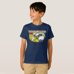 Camiseta Aniversário do miúdo o 7o hoje eu sou sete!