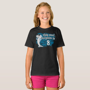 Camiseta Aniversário do miúdo o 8o este golfinho legal é