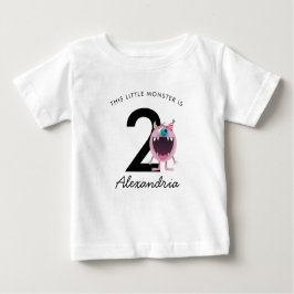 Camiseta Aniversário do Monstro Rosa Pequeno | Qualquer Ida