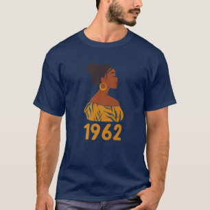 Camiseta Aniversário Do Nascer T S Em 1962 Mulheres Negras 