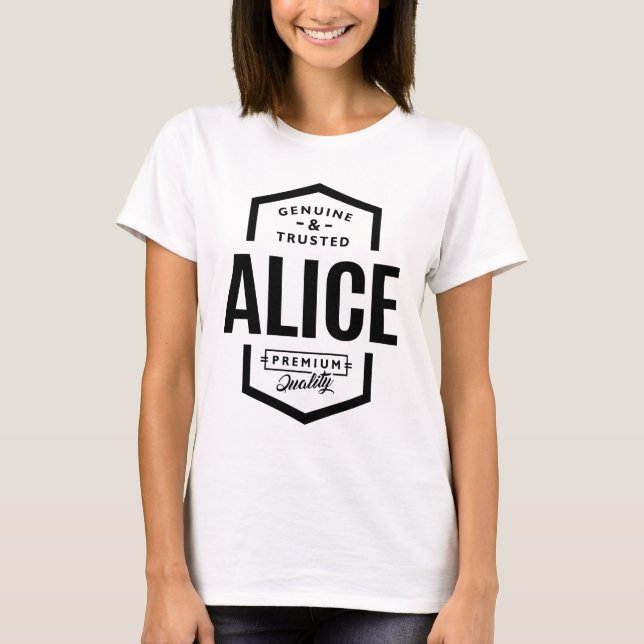Camiseta Aniversário do Nome Personalizado da Alice (Frente)
