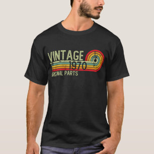 Camiseta Aniversário do Retro Vintage 1970 Original Parts