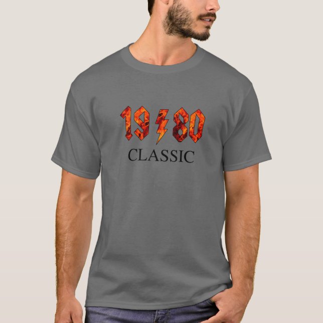Camiseta Aniversário do Rock Clássico de 1980 (Frente)