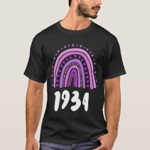 Camiseta Aniversário Do Roxo Arco-Íris De Nascimento De 193