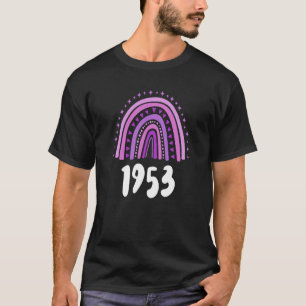 Camiseta Aniversário Do Roxo Arco-Íris De Nascimento De 195
