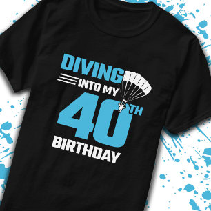 Camiseta Aniversário do Skydiving - 40º - Primeira Vez do S