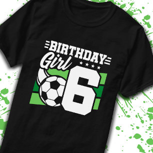Camiseta Aniversário do Soccer, 6 de Aniversário, 6 Anos