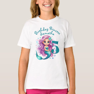 Camiseta Aniversário do Teal Mermaid Fantasy