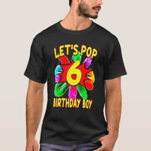 Camiseta Aniversário do Tema do Tubo de Pop Infantil de 6 A