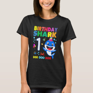 Camiseta Aniversário Do Tubarão 1 Ano De primeiro aniversar