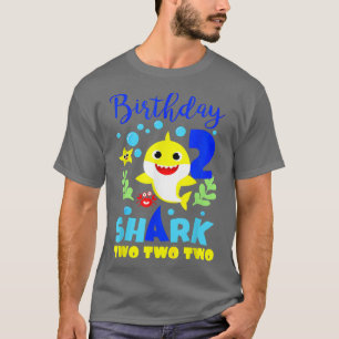 Camiseta Aniversário Do Tubarão, 2 Anos De Idade, segundo a