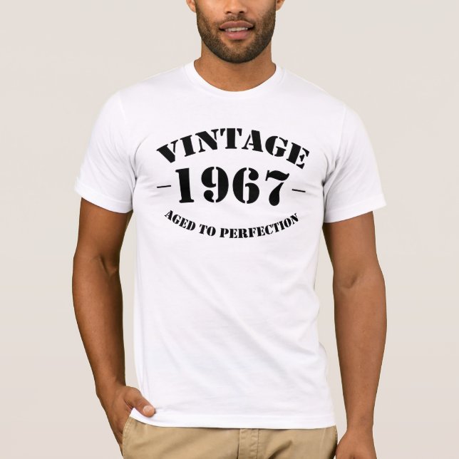 Camiseta Aniversário do vintage 1967 envelhecido à (Frente)