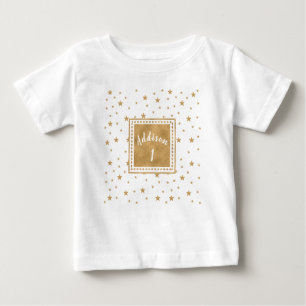Camiseta Aniversário Dourado da Garota Glitter de Estrela P