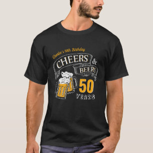 Camiseta Aniversário Dourado Negro E Cervejas De Qualquer I
