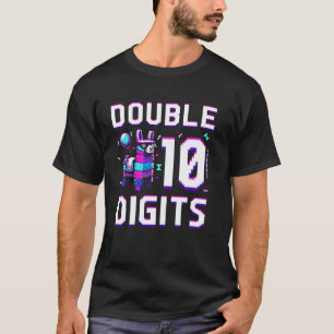 Camiseta Aniversário Duplo Dígitos Divertido 10 Anos Cumple