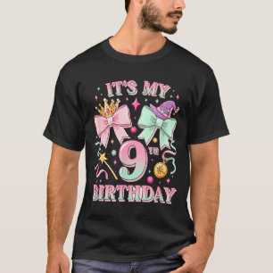 Camiseta Aniversário É o Meu 9º Aniversário Princesas Mágic