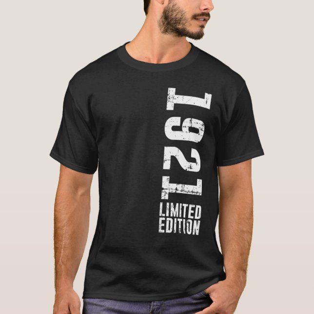 Camiseta Aniversário E Vintage 1921 (Frente)