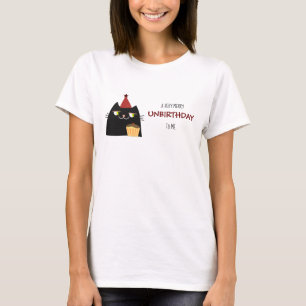 Camiseta Aniversário Engraçado de Gato Negro