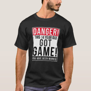 Camiseta Aniversário engraçado do Jogo de Aniversário do 14
