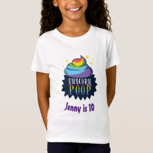 Camiseta Aniversário engraçado do Unicórnio Emoji Rainbo