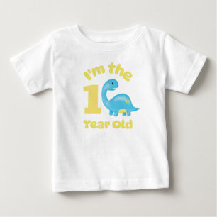 Camiseta Aniversário Eu Sou O Bebê Dinossauro De 1 Ano De I