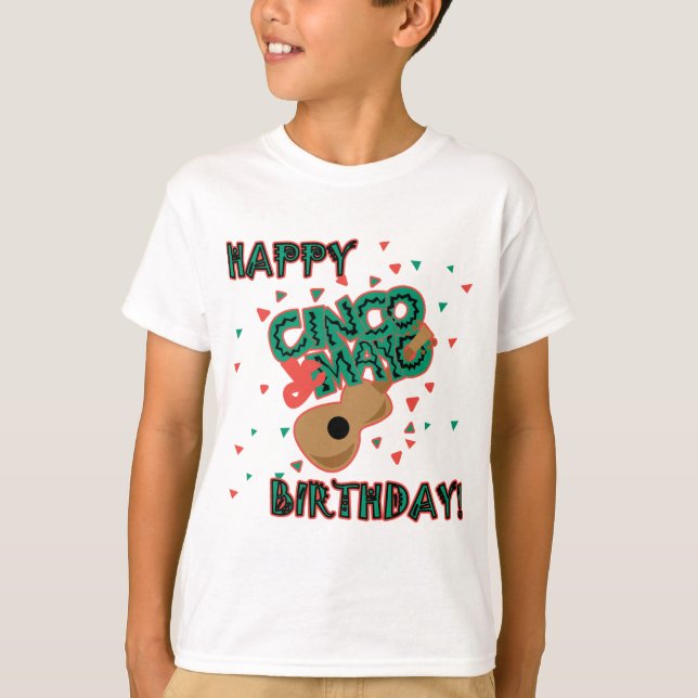 Camiseta Aniversário feliz de Cinco de Mayo! (Frente)