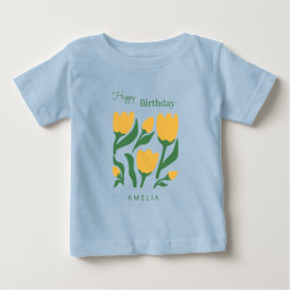 Camiseta Aniversário Floral Escandinavo Personalizado